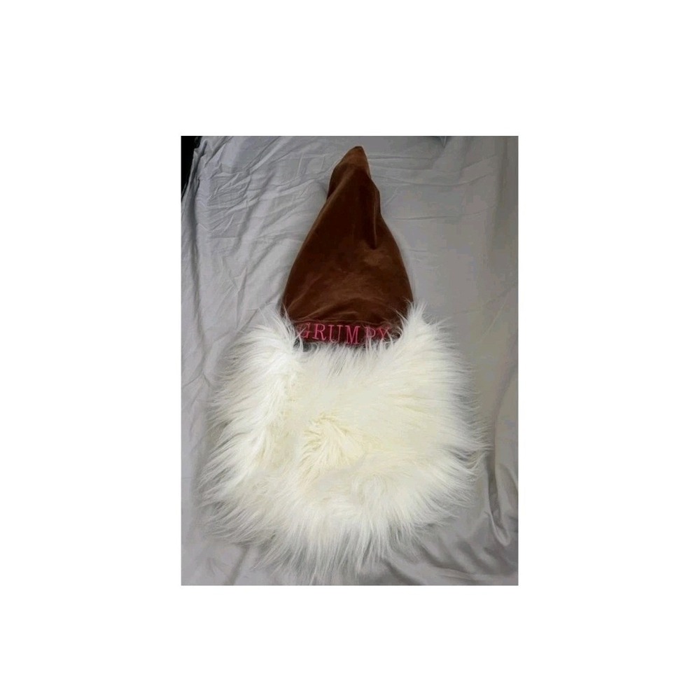 Disney Parks Grumpy Dwarf Hat with Beard Adult Snow White Costume Brown Velvet